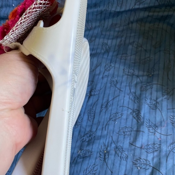 Stuart Weitzman jelly floral sandal in raspberry and orange 7 - Picture 4 of 4